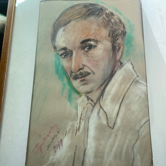 Vintage Rabbi oil painting